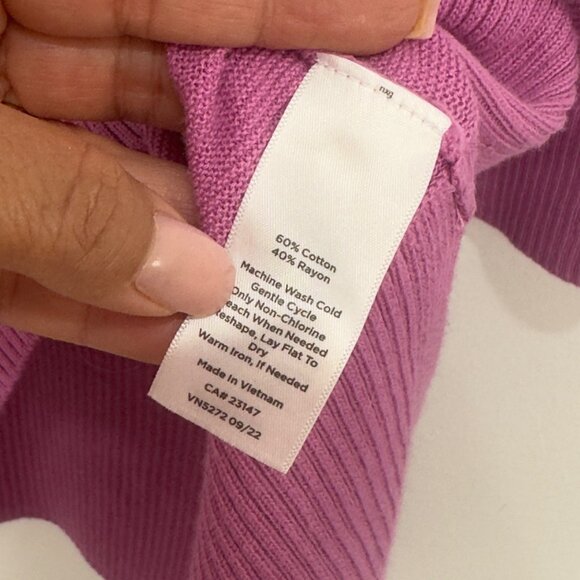 Talbots Womens Plus Size 3X Button Up Cardigan Sweater Light Purple Cotton/Rayon - Picture 15 of 16